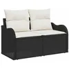 Image de vidaXL Ensemble de canapé de Jardin 11 pcs Noir et Blanc polyrotin, Canapé modulable Moderne pour Jardin et terrasse, mobilier d'extérieur, Durable, résistant aux UV, Parfait pour se détendre