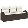Image de vidaXL Ensemble de canapé de Jardin 3 pcs Marron et Blanc Poly rotin, Salon de Jardin, canapés modulables Modernes, mobilier résistant aux UV, Confort Optimal en Plein air
