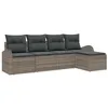 Image de vidaXL Ensemble de Canapés avec Coussin 5 pcs Gris polyrotin, Ensemble extérieur, canapé de Jardin, canapés modulaires, matière résistante UV, Style Tendance pour se détendre