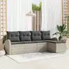 Image de vidaXL Ensemble de Canapés avec coussin 5 pcs Gris clair polyrotin
