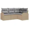 Image de vidaXL Ensemble de canapé de Jardin 4 pcs Beige et Gris Clair, Jardin et terrasse, canapé Moderne d'extérieur, sectional modulable Durable, sièges Confortables pour se Relaxer