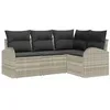 Image de vidaXL Ensemble de canapé de Jardin 4 pcs Gris Clair polyrotin, Mobilier de Jardin et terrasse, Ensemble Moderne, Design Durable, canapé modulable, Confort Patio, Style Lounge