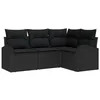 Image de vidaXL Ensemble de canapé de Jardin avec Coussin 4 pcs Noir polyrotin, Mobilier de Jardin et terrasse, Ensemble Moderne, Design Durable, canapé modulable, Confort Patio, Style Lounge
