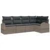 Image de vidaXL Ensemble de canapé de Jardin avec Coussin 5 pcs Gris polyrotin, Canapé d'extérieur Moderne, Ensemble modulaire résistant, sièges tissés, Facile à Monter, Parfait pour la détente en terrasse