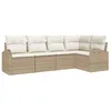 Image de vidaXL Ensemble de Canapés avec Coussin 5 pcs Beige et Blanc polyrotin, Mobilier Moderne, Salon de Jardin et terrasse, canapé tissé, résistant aux intempéries, Montage Facile, détente