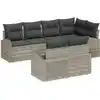 Image de vidaXL Ensemble de canapé de jardin 7 pcs Gris clair polyrotin