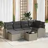 Image de vidaXL Ensemble de Canapés avec coussin 7 pcs Gris clair polyrotin