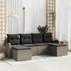 Image de vidaXL Ensemble de Canapés avec coussin 6 pcs Gris polyrotin