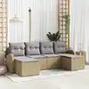 Image de vidaXL Ensemble de Canapés 6 pcs Beige et gris clair polyrotin