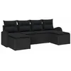 Image de vidaXL Ensemble de Canapés avec Coussin 6 pcs Noir polyrotin, Canapé de Jardin modulaire élégant, Ensemble sectionnel rectangulaire, léger, résistant aux UV pour se Relaxer