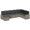 Image de vidaXL Ensemble de Canapés avec Coussin 8 pcs Gris polyrotin, Canapé modulaire Moderne pour Jardin et terrasse, Meubles d'extérieur durables, Style Patio Chic