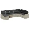 Image de vidaXL Ensemble de Canapés avec Coussin 8 pcs Gris Clair polyrotin, Jardin et terrasse, mobilier Moderne modulable, canapé léger, Assise résistante, Collection d'extérieur stylée