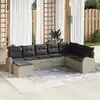 Image de vidaXL Ensemble de Canapés avec coussin 8 pcs Gris clair polyrotin