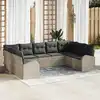 Image de vidaXL Ensemble de canapé de jardin 9 pcs Gris clair polyrotin
