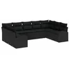 Image de vidaXL Ensemble de canapé de Jardin avec Coussin 9 pcs Noir polyrotin, Salon de Jardin et terrasse, Ensemble Moderne en Poly rotin, Un Coin détente stylé, Design modulable