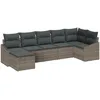 Image de vidaXL Ensemble de canapé de Jardin avec Coussin 7 pcs Gris polyrotin, Salon de Jardin et terrasse, canapé modulable, léger, résistant UV, Rangement Pratique, assises élégantes