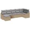 Image de vidaXL Ensemble de canapé de Jardin 7 pc Beige et Gris Clair polyrotin