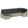 Image de vidaXL Ensemble de canapé de Jardin 7 pc Gris Clair polyrotin