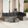 Image de vidaXL Ensemble de canapé de jardin 8 pcs Gris clair polyrotin