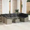 Image de vidaXL Ensemble de canapé de jardin avec stockage Gris clair polyrotin