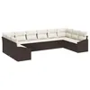Image de vidaXL Ensemble de canapé de Jardin 10 pcs Marron et Crème polyrotin, Modulable Rangement Moderne pour Jardin et terrasse, Ensemble Salon extérieur en rotin, résistant aux UV
