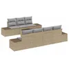 Image de vidaXL Ensemble de canapé de Jardin 8 pcs Beige et Gris polyrotin, Salon de Jardin, Ensemble de canapés modulaires, résistant aux UV, avec Rangement caché