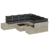 Image de vidaXL Ensemble de canapé de Jardin 9 pcs Gris Clair et Gris foncé, Jardin et terrasse, mobilier d'extérieur Moderne, Compartiments de Rangement rectangulaires, Ensemble en Poly rotin Durable