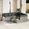 Image de vidaXL Ensemble de canapé de jardin 9 pcs Gris clair et gris foncé
