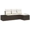 Image de vidaXL Ensemble de canapé de Jardin 4 pcs Marron et Crème polyrotin, Canapé de Jardin et terrasse, Set rectangulaire Moderne, léger, résistant aux UV, modulable, idéal pour extérieur