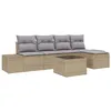 Image de vidaXL Ensemble de canapé de Jardin 5 pcs Beige et Gris Clair, Salon de Jardin et terrasse, canapé modulable, Ensemble d'extérieur, Table réglable, Rangement intégré, transat
