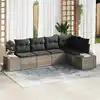 Image de vidaXL Ensemble de canapé de jardin avec stockage 5 pcs Gris polyrotin