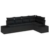 Image de vidaXL Ensemble de canapé de Jardin avec Coussin 5 pcs Noir polyrotin, Mobilier d'extérieur modulable, canapé résistant UV, pour Jardin et terrasse, Coin Lounge Parfait