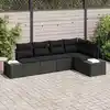 Image de vidaXL Ensemble de canapé de jardin avec stockage 5 pcs Noir polyrotin