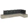 Image de vidaXL Ensemble de canapé de Jardin 6 pc Gris Clair polyrotin