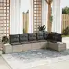 Image de vidaXL Ensemble de canapé de jardin 6 pcs Gris clair polyrotin