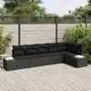 Image de vidaXL Ensemble de canapé de jardin avec stockage 6 pcs Noir polyrotin