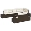 Image de vidaXL Ensemble de canapé de Jardin Marron et Crème Poly rotin, Canapé d'extérieur modulable, résistant UV, en rotin, Parfait pour Votre Jardin et terrasse