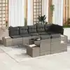 Image de vidaXL Ensemble de canapé de jardin avec stockage Gris Poly rotin