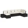 Image de vidaXL Ensemble de canapé de Jardin 7 pc Noir polyrotin
