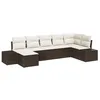 Image de vidaXL Ensemble de canapé de Jardin 7 pcs Marron Poly rotin, Canapé de Jardin, Salon en rotin Moderne, léger et résistant, Coussins pour terrasse et Patio