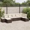 Image de vidaXL Ensemble de canapé de jardin 7 pcs Marron Poly rotin