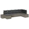 Image de vidaXL Ensemble de canapé de Jardin avec Coussin 7 pcs Gris Poly rotin, Canapé de Jardin, Salon en rotin Moderne, léger et résistant, Coussins pour terrasse et Patio