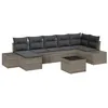Image de vidaXL Ensemble de canapé de Jardin avec Coussin 7 pcs Gris polyrotin, Canapé de Jardin, Salon en rotin Moderne, léger et résistant, Coussins pour terrasse et Patio