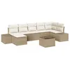 Image de vidaXL Ensemble de canapé de Jardin avec Coussin 7 pcs Beige polyrotin, Canapé Moderne en Rattan pour Jardin et terrasse, Meubles d'extérieur modulaires, Confort et Style