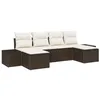 Image de vidaXL Ensemble de canapé de Jardin 4 pcs Marron et Crème polyrotin, Salon de Jardin et terrasse, Moderne, léger, résistant aux UV, Rangement Pratique, Confort à l'extérieur