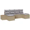 Image de vidaXL Ensemble de canapé de Jardin 4 pcs Beige et Gris Clair, Salon de Jardin et terrasse, Moderne, léger, résistant aux UV, Rangement Pratique, Confort à l'extérieur