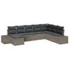 Image de vidaXL Ensemble de canapé de Jardin avec Coussin 8 pcs Gris polyrotin, Salon de Jardin et terrasse modulable, résistant aux intempéries, léger, Sofa rectangulaire avec Rangement
