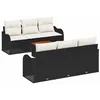 Image de vidaXL Ensemble de canapé de Jardin 7 pcs Noir et Crème polyrotin, Jardin et terrasse, Ensemble Moderne de canapés modulables, résistant aux UV, détente Polyvalente, Collection Lounge Pratique