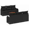 Image de vidaXL Ensemble de canapé de Jardin 7 pcs Noir, Jardin et terrasse, Meuble Moderne, canapé modulable, Ensemble extérieur résistant, Lounge stylé, aménagement Patio