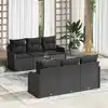 Image de vidaXL Ensemble de canapé de jardin avec stockage 7 pcs Noir polyrotin